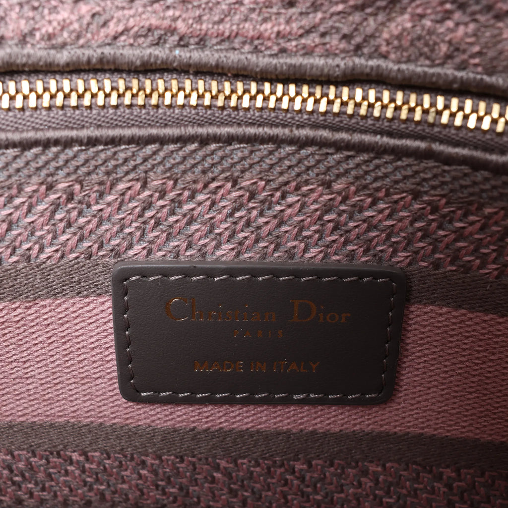 Dior Lady D-Lite Medium Toile Doo JUY Embroidery Canvas 2Way Handbag in Pink