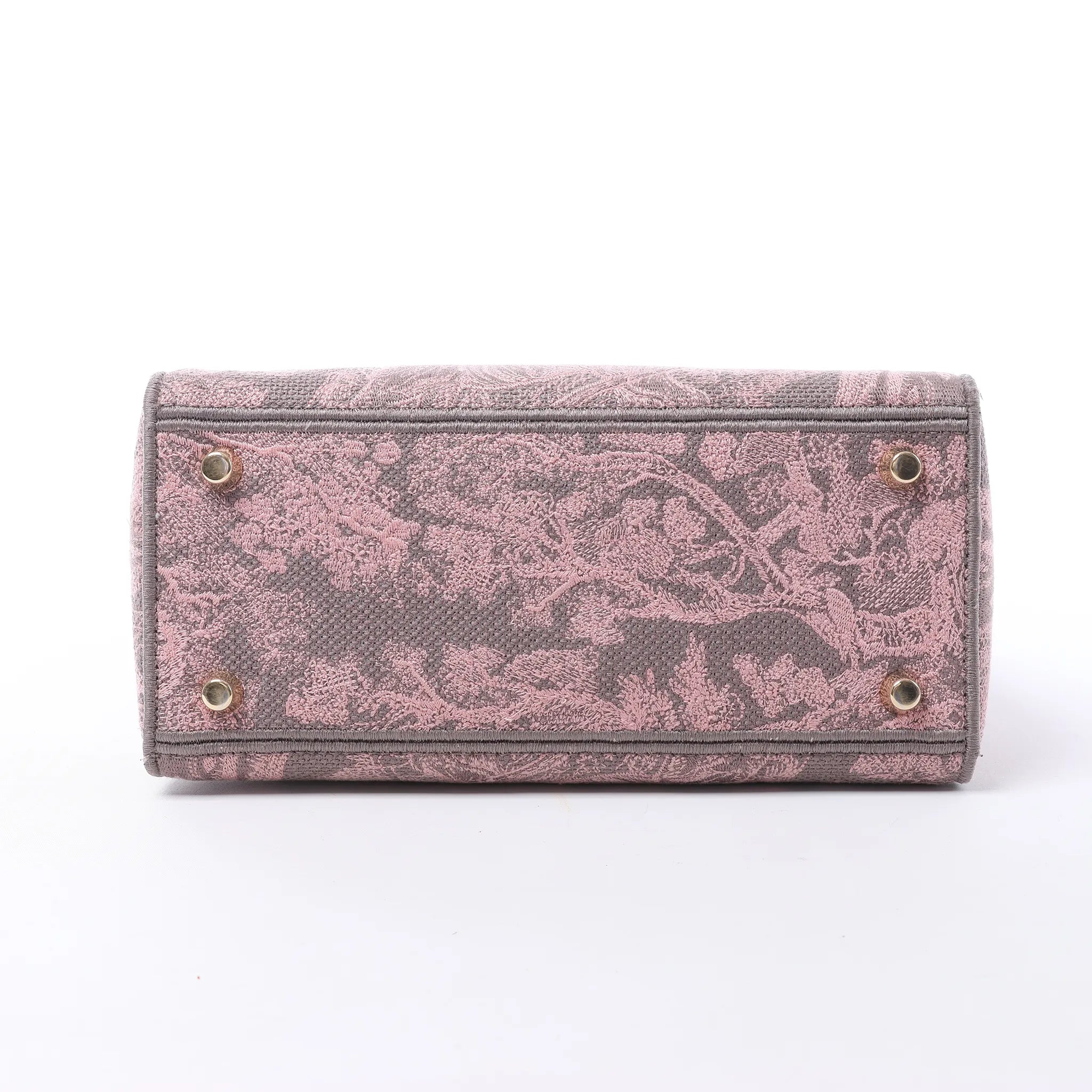Dior Lady D-Lite Medium Toile Doo JUY Embroidery Canvas 2Way Handbag in Pink