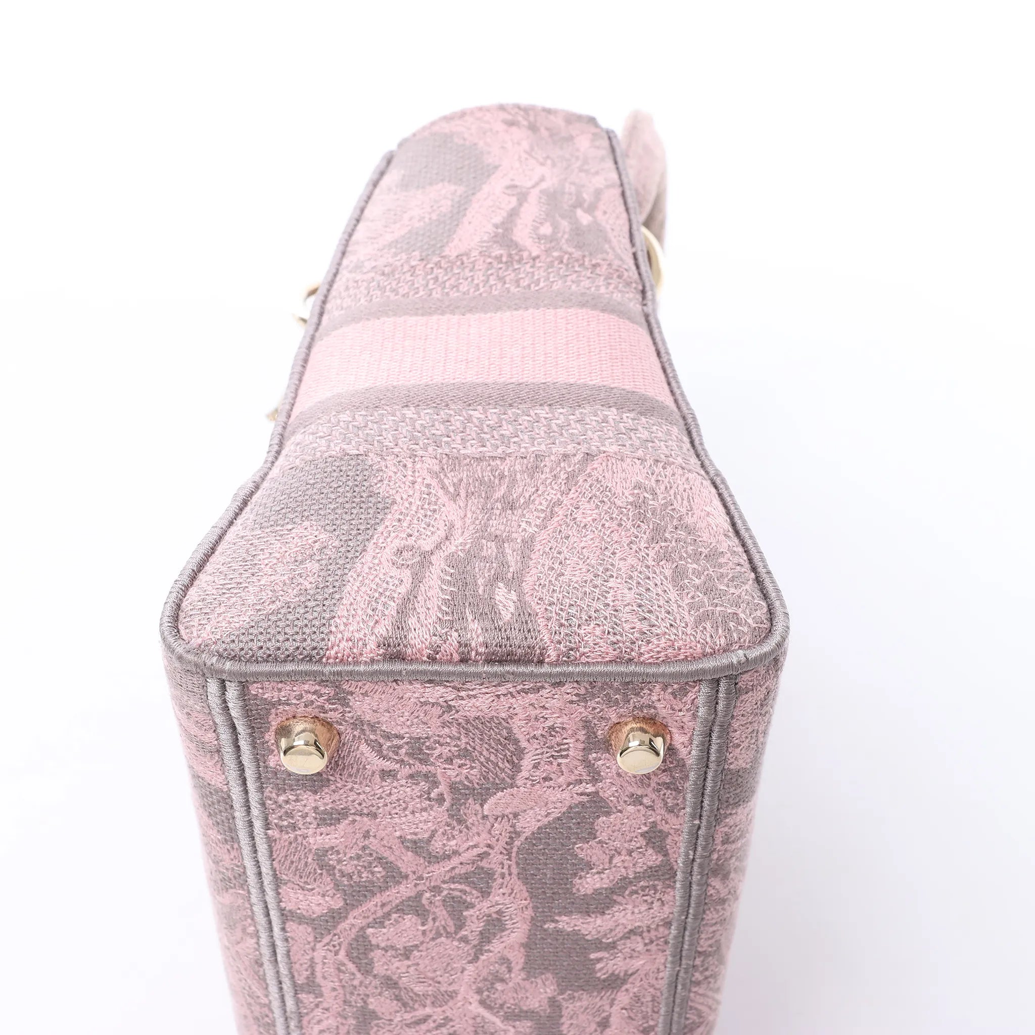 Dior Lady D-Lite Medium Toile Doo JUY Embroidery Canvas 2Way Handbag in Pink
