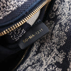 Dior Lady D-Lite Medium Canvas 2Way Handbag in Navy Blue