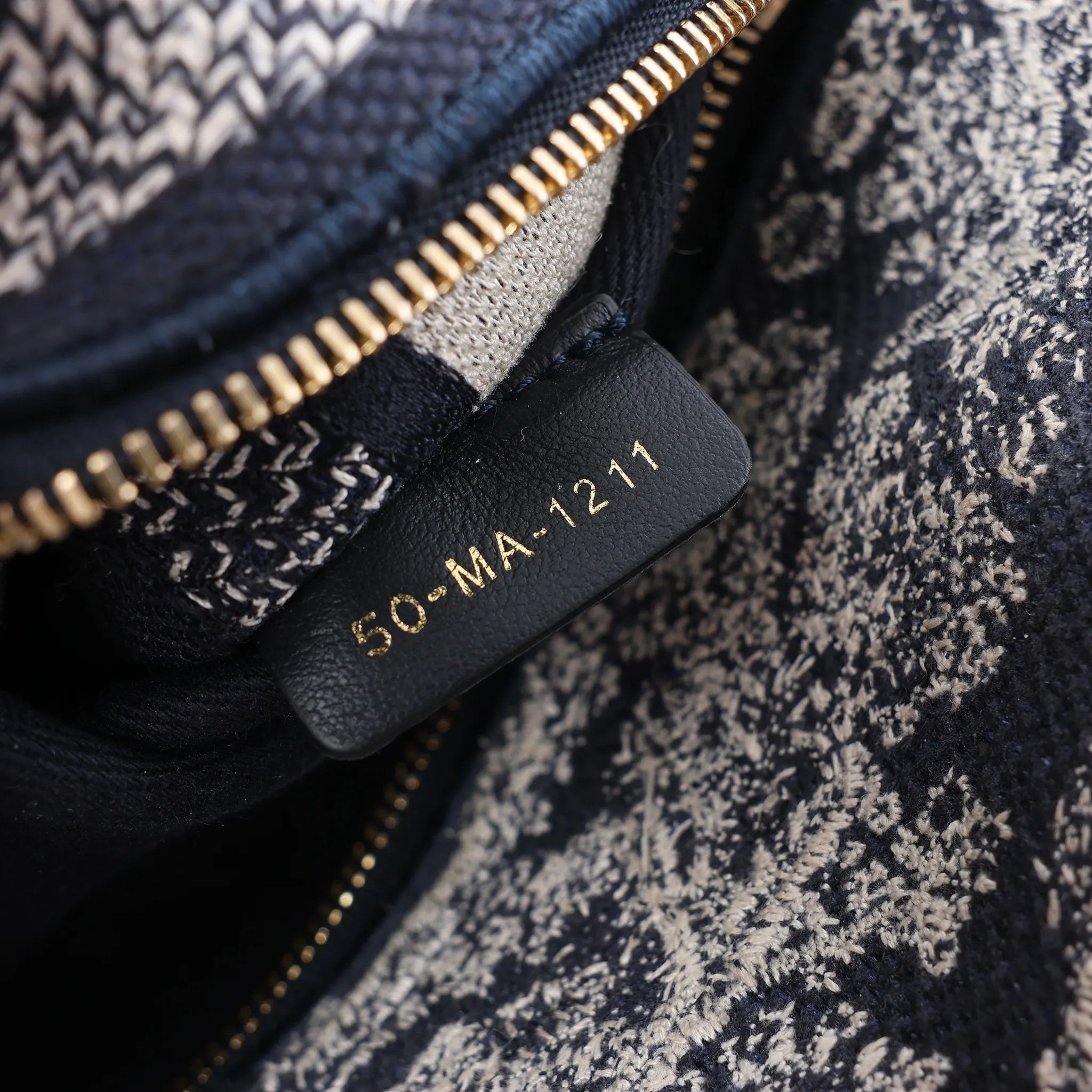 Dior Lady D-Lite Medium Canvas 2Way Handbag in Navy Blue