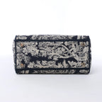 Dior Lady D-Lite Medium Canvas 2Way Handbag in Navy Blue