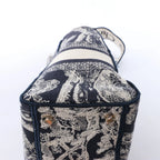 Dior Lady D-Lite Medium Canvas 2Way Handbag in Navy Blue
