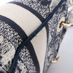 Dior Lady D-Lite Medium Canvas 2Way Handbag in Navy Blue