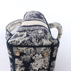 Dior Lady D-Lite Medium Canvas 2Way Handbag in Navy Blue