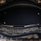 Dior Lady D-Lite Medium Canvas 2Way Handbag in Navy Blue