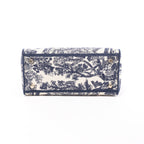 Christian Dior D-Lite Toile Doo JUY Embroidery Canvas 2Way Handbag in Beige x Navy Blue