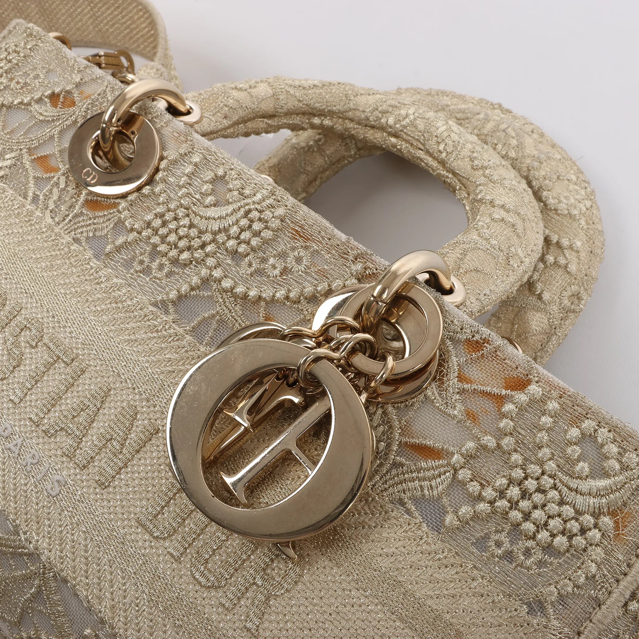 Dior Lady D-Joy Racing 2Way Handbag in Beige