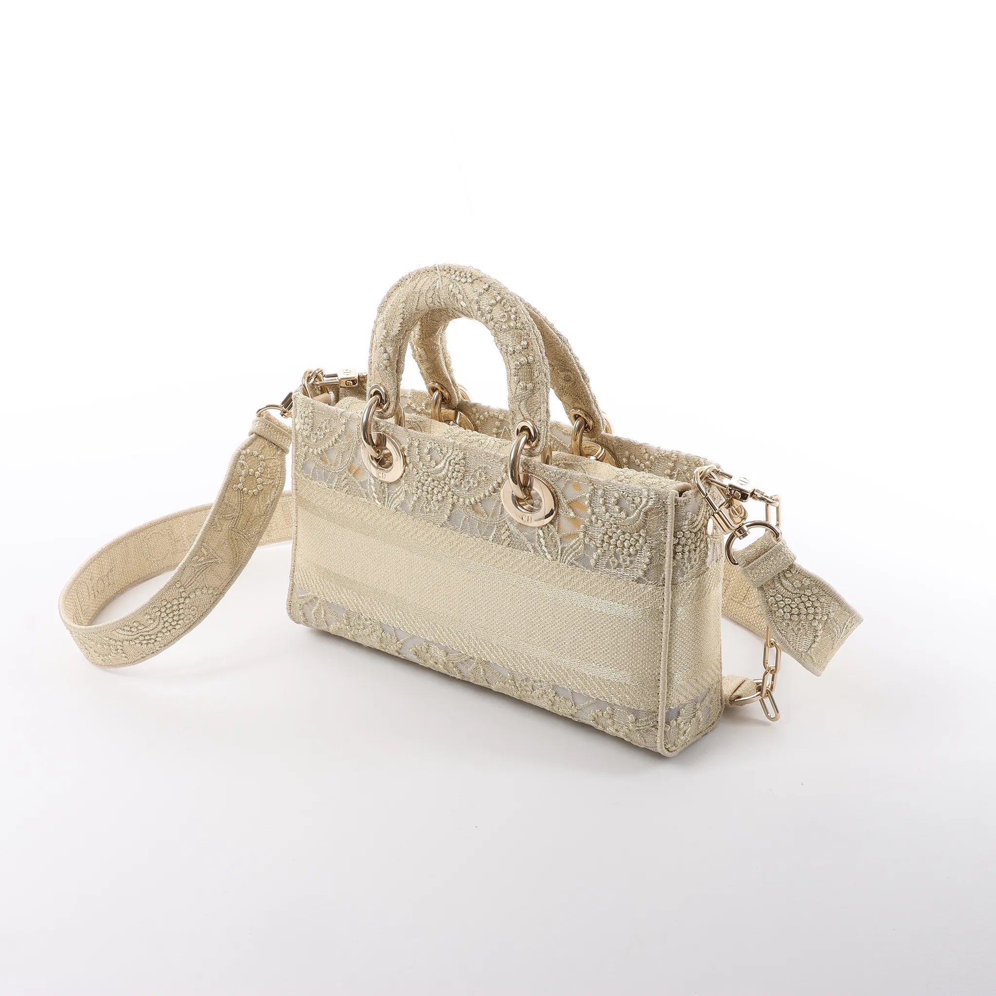 Dior Lady D-Joy Racing 2Way Handbag in Beige