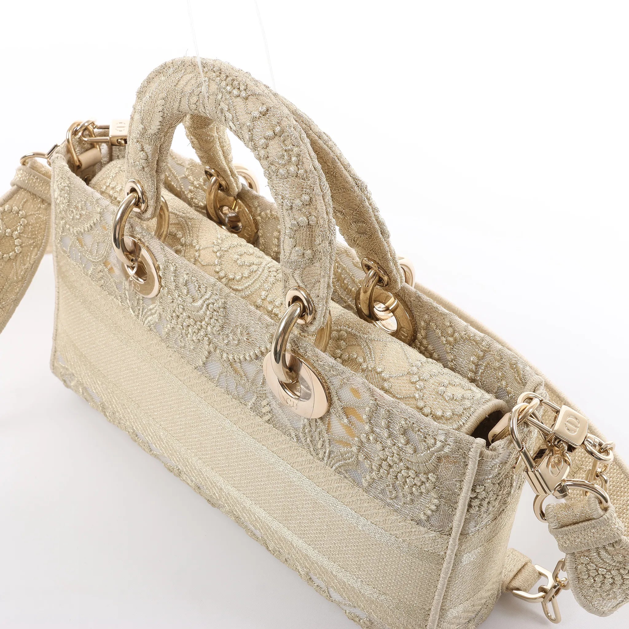 Dior Lady D-Joy Racing 2Way Handbag in Beige