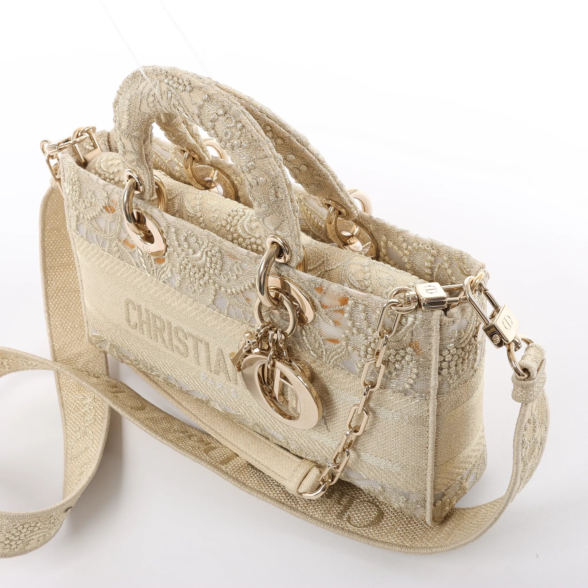 Dior Lady D-Joy Racing 2Way Handbag in Beige