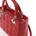 Dior Lady Dior Cannage Leather 2Way Handbag in Red