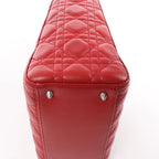 Dior Lady Dior Cannage Leather 2Way Handbag in Red