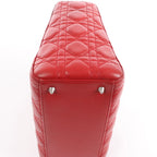 Dior Lady Dior Cannage Leather 2Way Handbag in Red