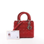 Dior Lady Dior Cannage Leather 2Way Handbag in Red