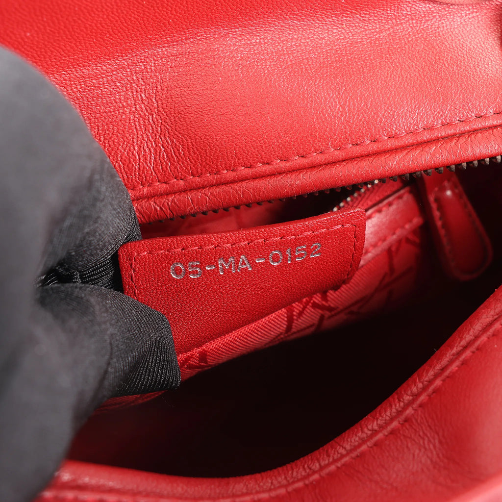 Dior Lady Dior Cannage Leather 2Way Handbag in Red