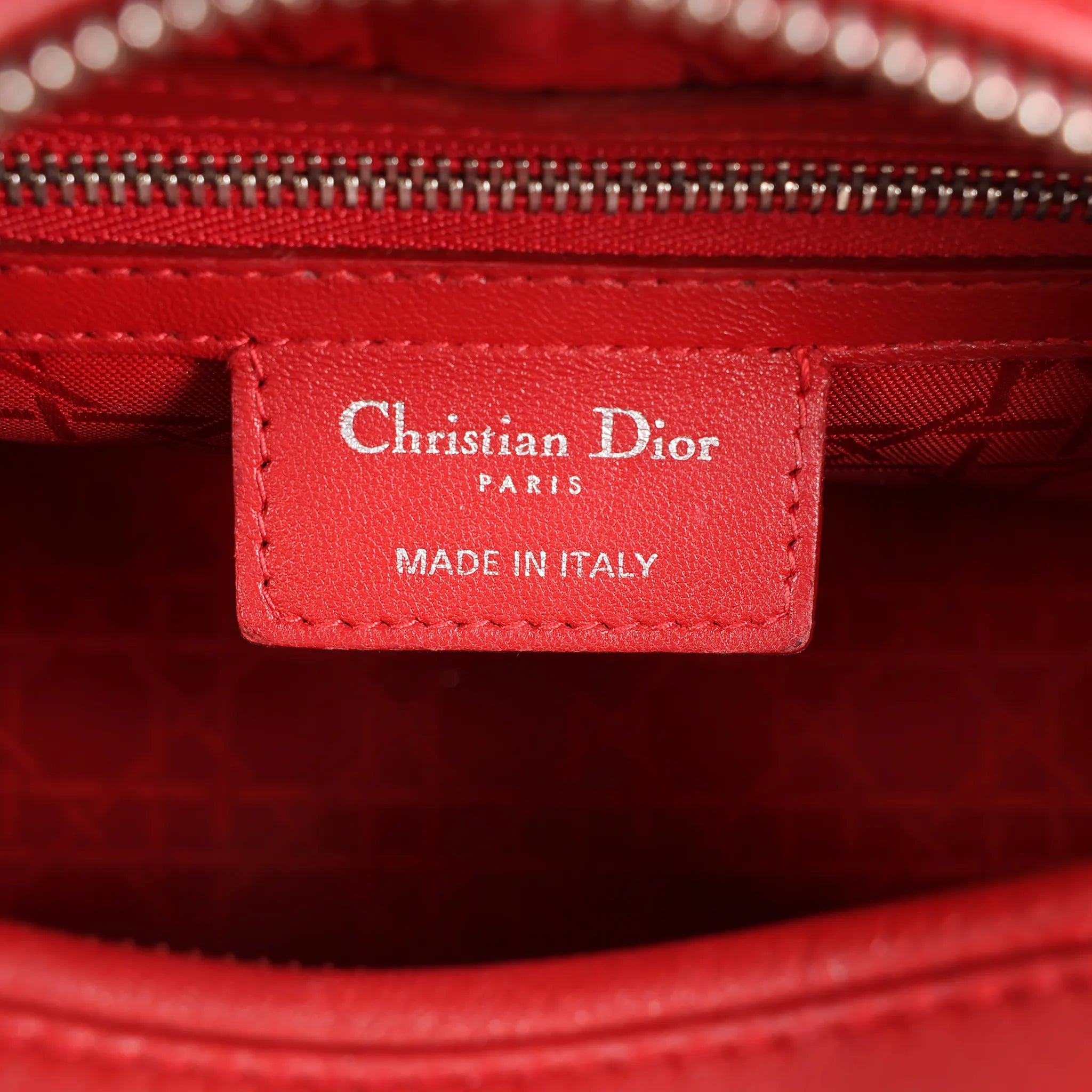 Dior Lady Dior Cannage Leather 2Way Handbag in Red