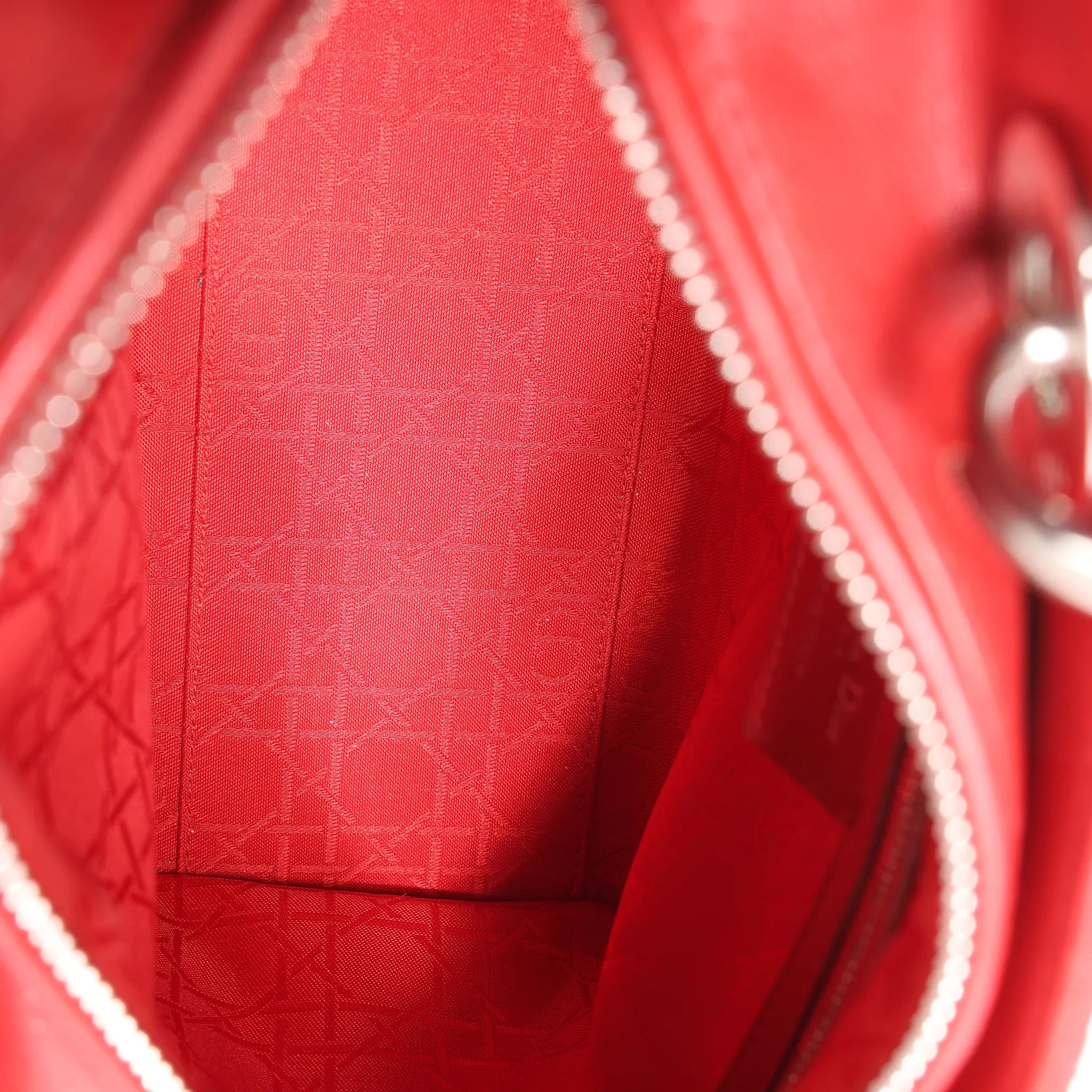 Dior Lady Dior Cannage Leather 2Way Handbag in Red