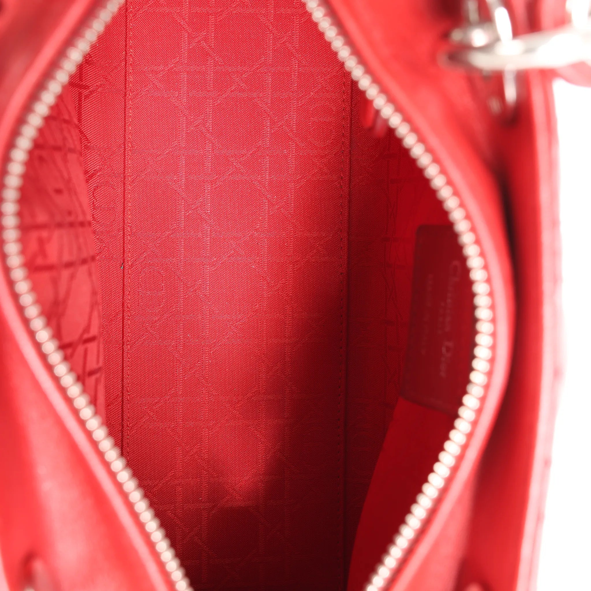 Dior Lady Dior Cannage Leather 2Way Handbag in Red