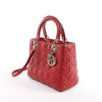 Dior Lady Dior Cannage Leather 2Way Handbag in Red