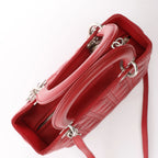 Dior Lady Dior Cannage Leather 2Way Handbag in Red