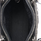 Dior Lady Dior Large Denim Cannage Large Handbag in Black