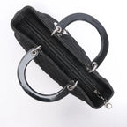 Dior Lady Dior Large Denim Cannage Large Handbag in Black