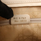 Dior Lady Dior Leather Cannage Large Handbag in Beige