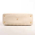 Dior Lady Dior Leather Cannage Large Handbag in Beige