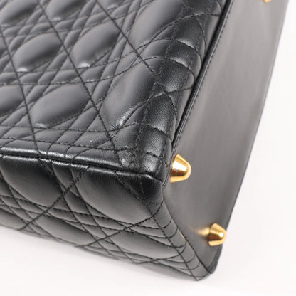 Dior Lady Dior Large Cannage Leather 2Way Handbag in Black