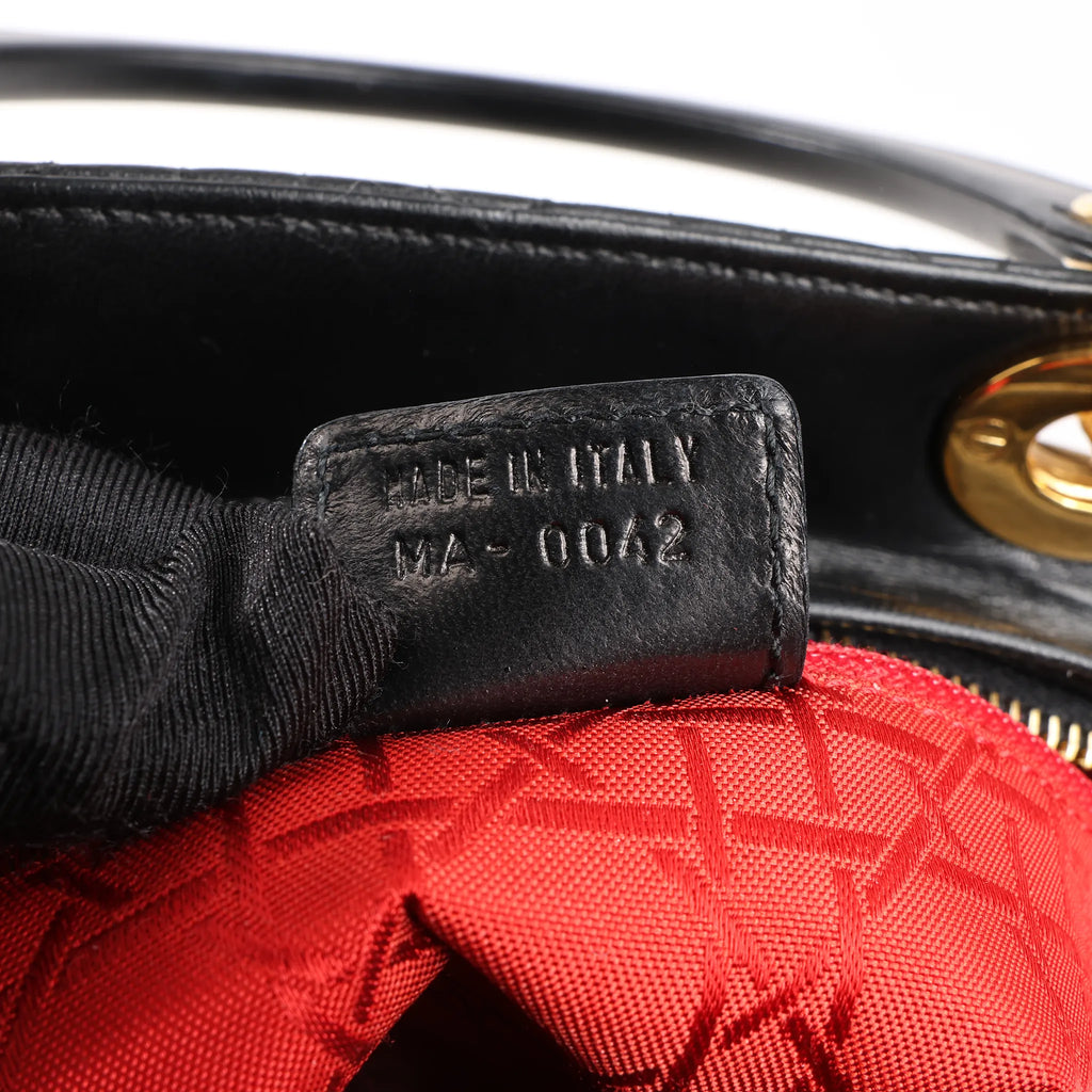 Dior Lady Dior Large Cannage Leather 2Way Handbag in Black