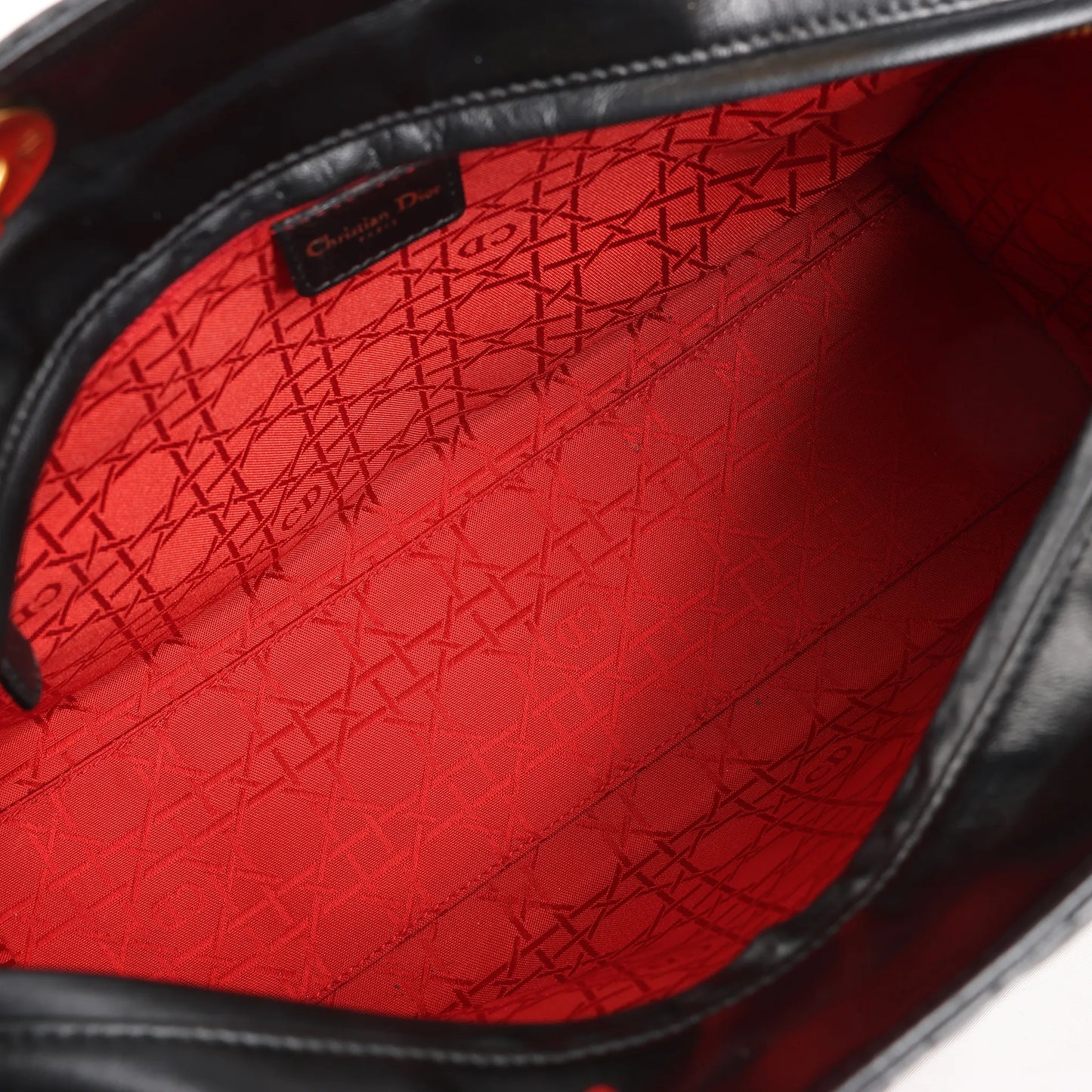 Dior Lady Dior Large Cannage Leather 2Way Handbag in Black