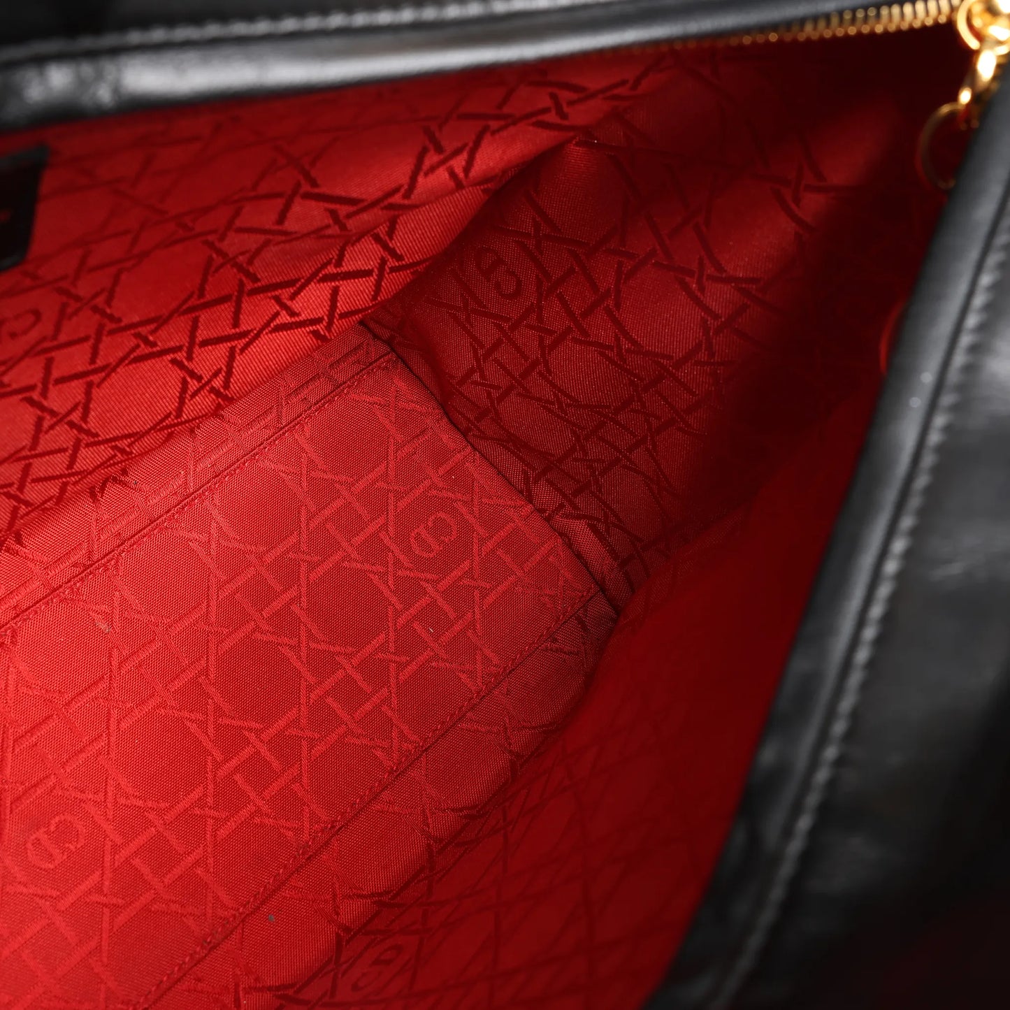 Dior Lady Dior Large Cannage Leather 2Way Handbag in Black