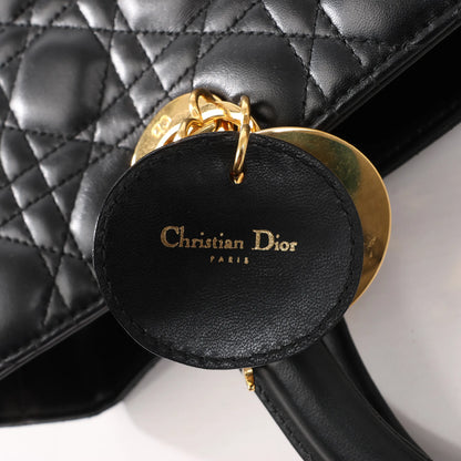 Dior Lady Dior Large Cannage Leather 2Way Handbag in Black