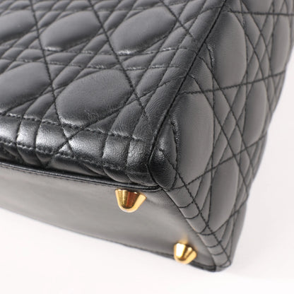 Dior Lady Dior Large Cannage Leather 2Way Handbag in Black
