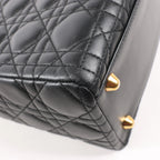 Dior Lady Dior Large Cannage Leather 2Way Handbag in Black