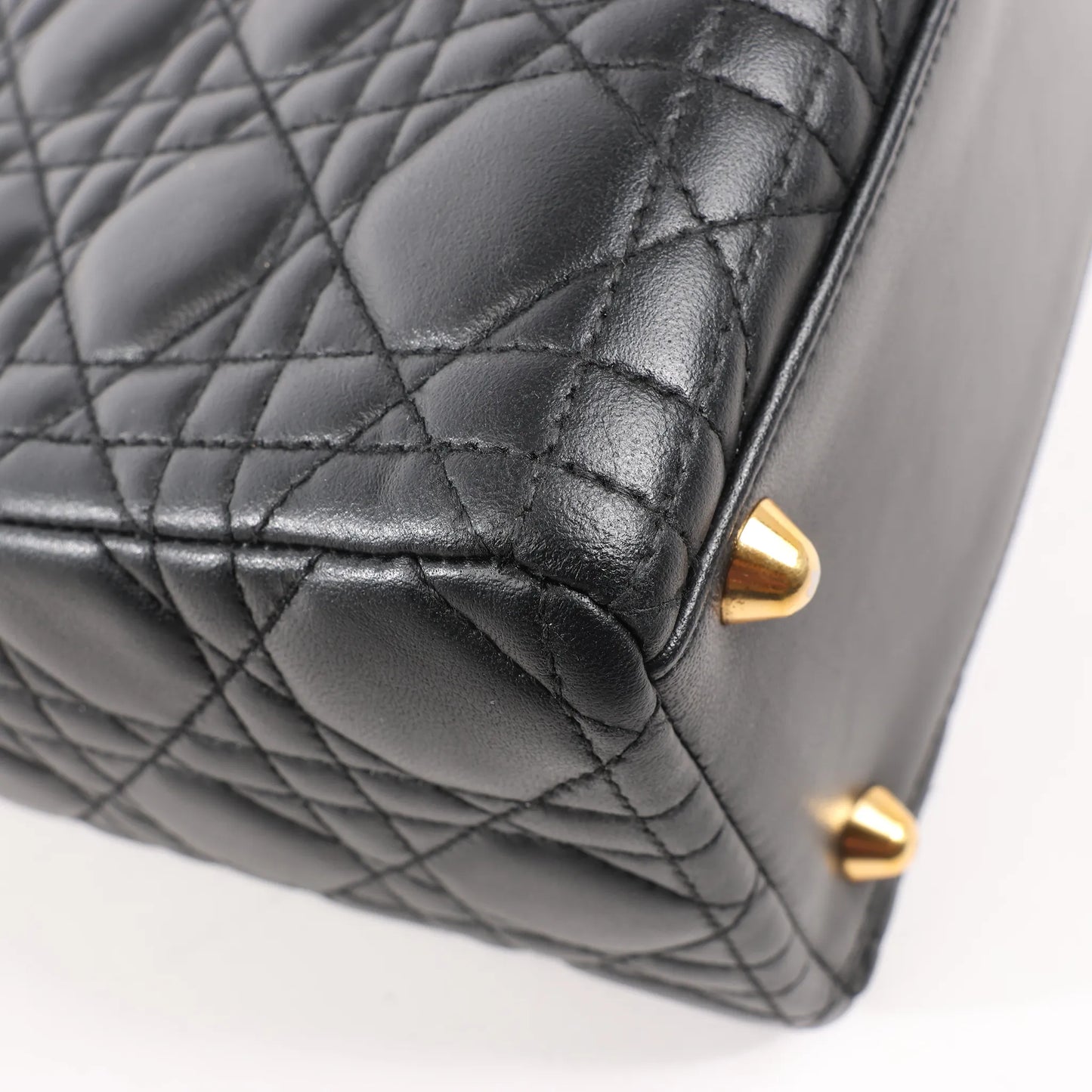 Dior Lady Dior Large Cannage Leather 2Way Handbag in Black