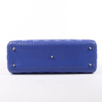 Dior Lady Dior Leather Cannage Large Handbag in Blue