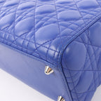 Dior Lady Dior Leather Cannage Large Handbag in Blue
