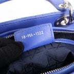 Dior Lady Dior Leather Cannage Large Handbag in Blue