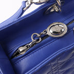 Dior Lady Dior Leather Cannage Large Handbag in Blue