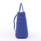 Dior Lady Dior Leather Cannage Large Handbag in Blue