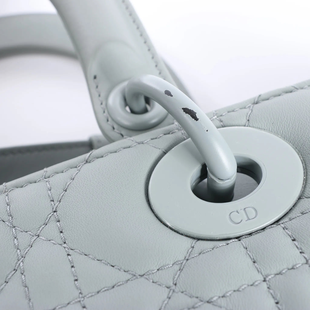 Dior Lady Dior Large Cannage Leather 2Way Handbag in Gray