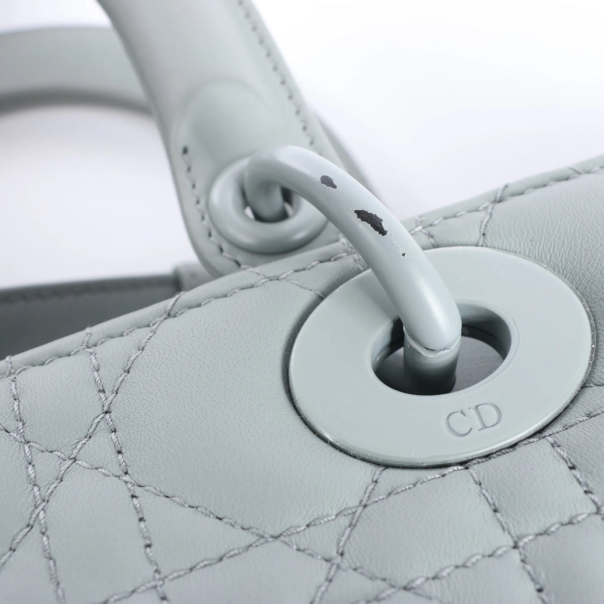 Dior Lady Dior Large Cannage Leather 2Way Handbag in Gray