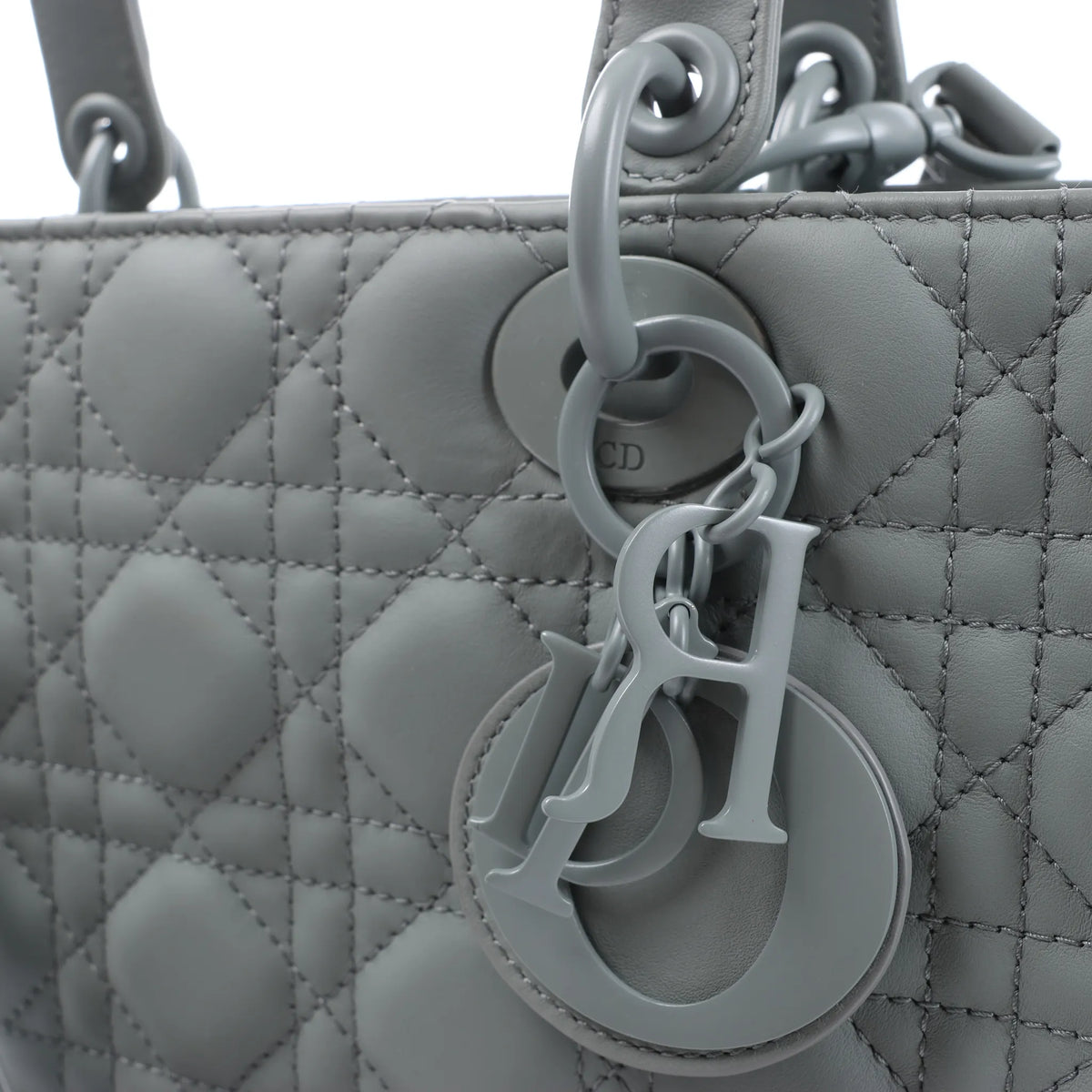 Dior Lady Dior Large Cannage Leather 2Way Handbag in Gray