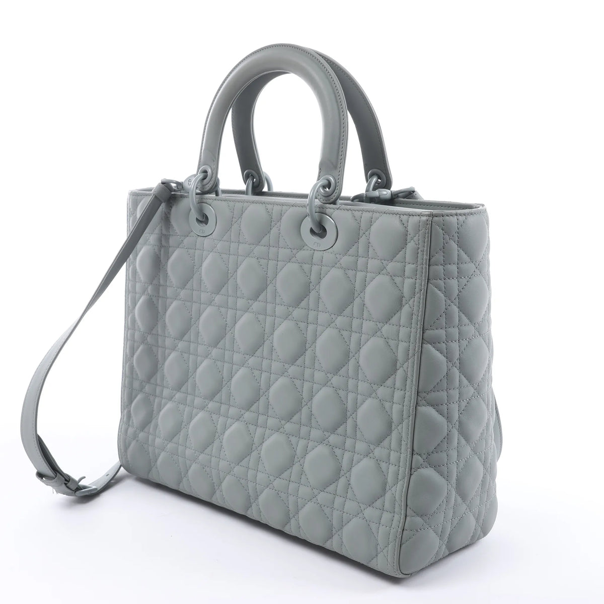 Dior Lady Dior Large Cannage Leather 2Way Handbag in Gray