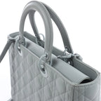 Dior Lady Dior Large Cannage Leather 2Way Handbag in Gray