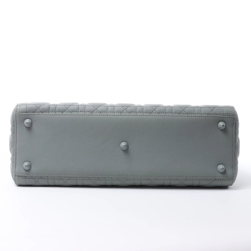 Dior Lady Dior Large Cannage Leather 2Way Handbag in Gray