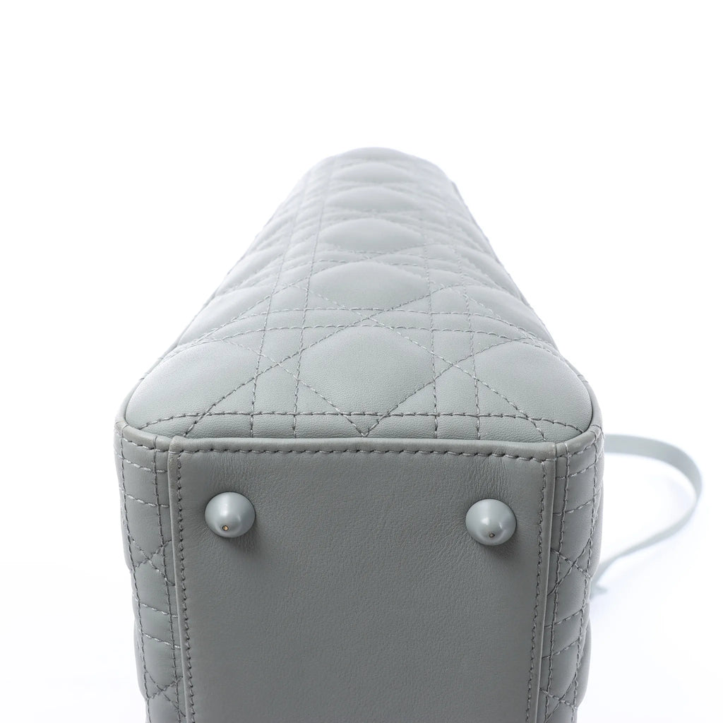 Dior Lady Dior Large Cannage Leather 2Way Handbag in Gray