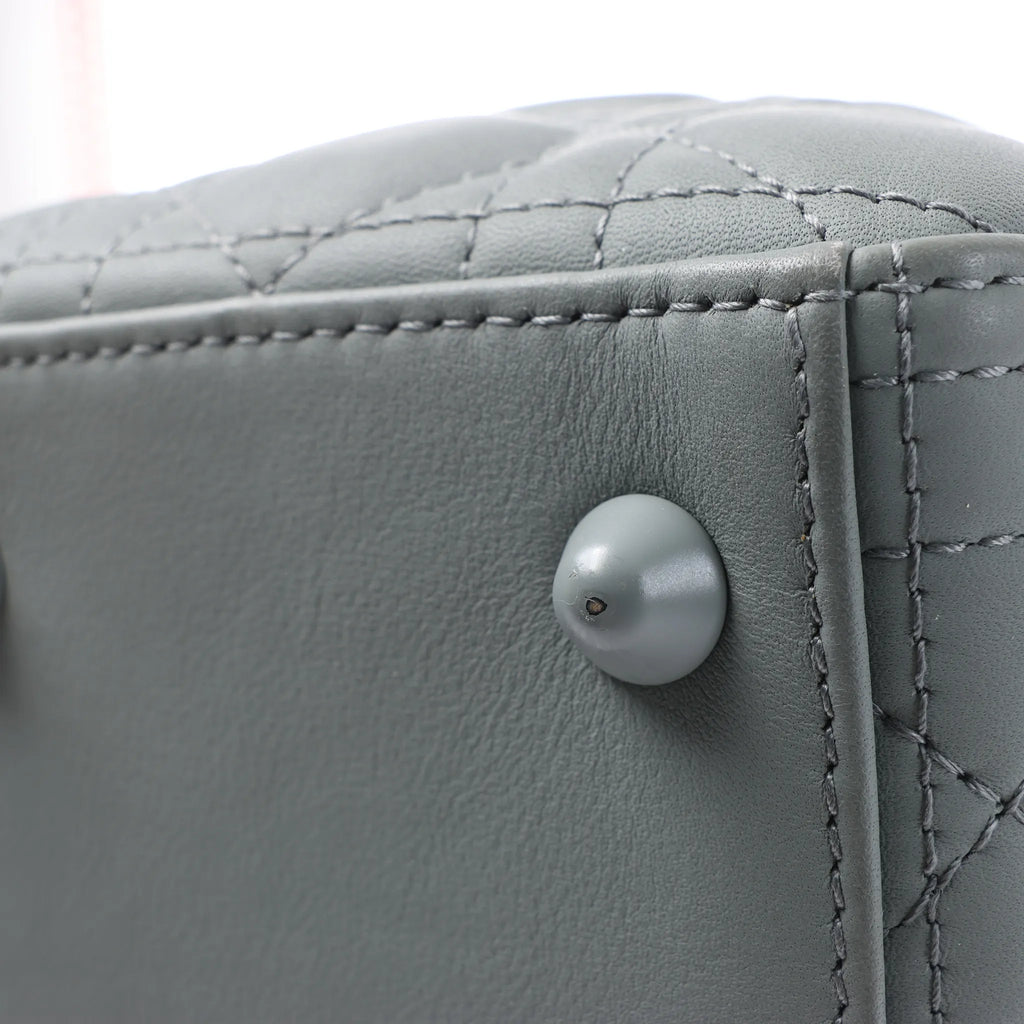 Dior Lady Dior Large Cannage Leather 2Way Handbag in Gray